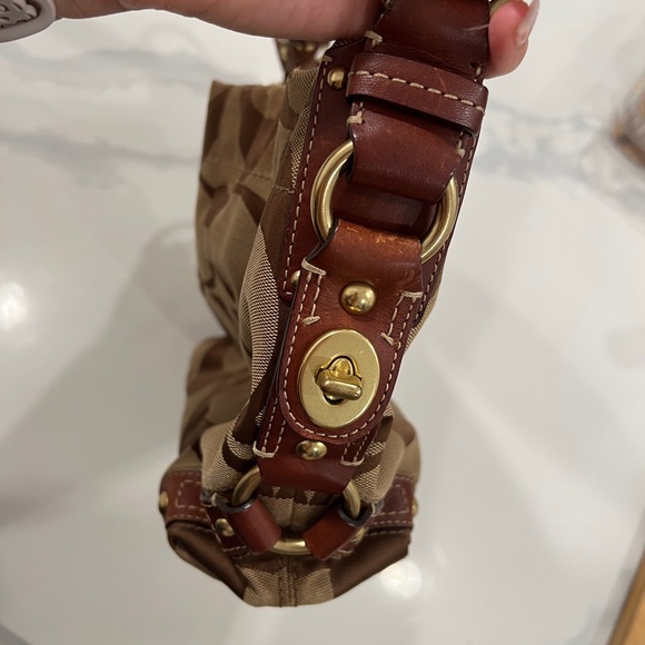 Coach Monogram W Brown Leather Accent Vintage - Picture 7 of 11